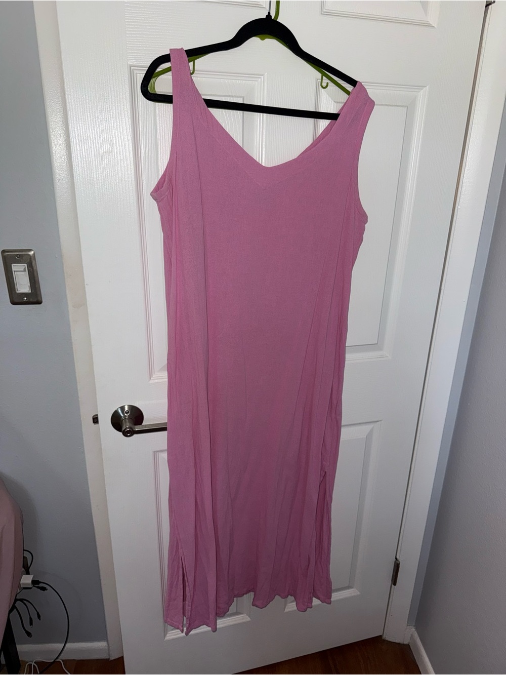 Oh My Gauze! Pink Sleeveless V-Neck Maxi Dress
